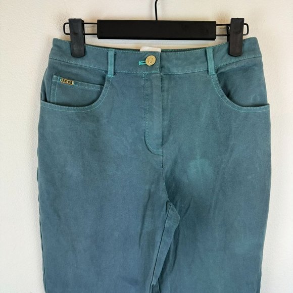 St. John Sport Teal Blue High Waist Acid Wash Bootcut Jeans 2 (25.5x27.5) - Picture 4 of 14